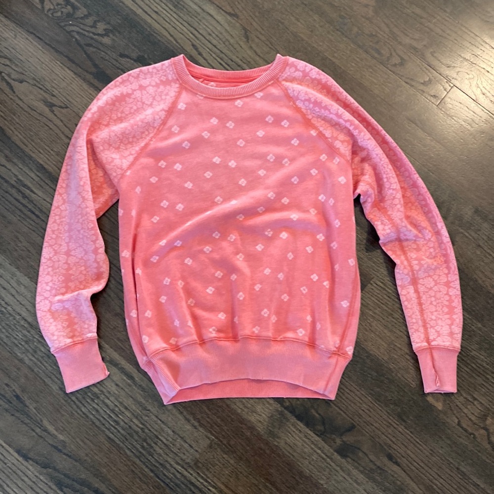 Aerie Pink Floral Patterned Sweatshirt XS EUC